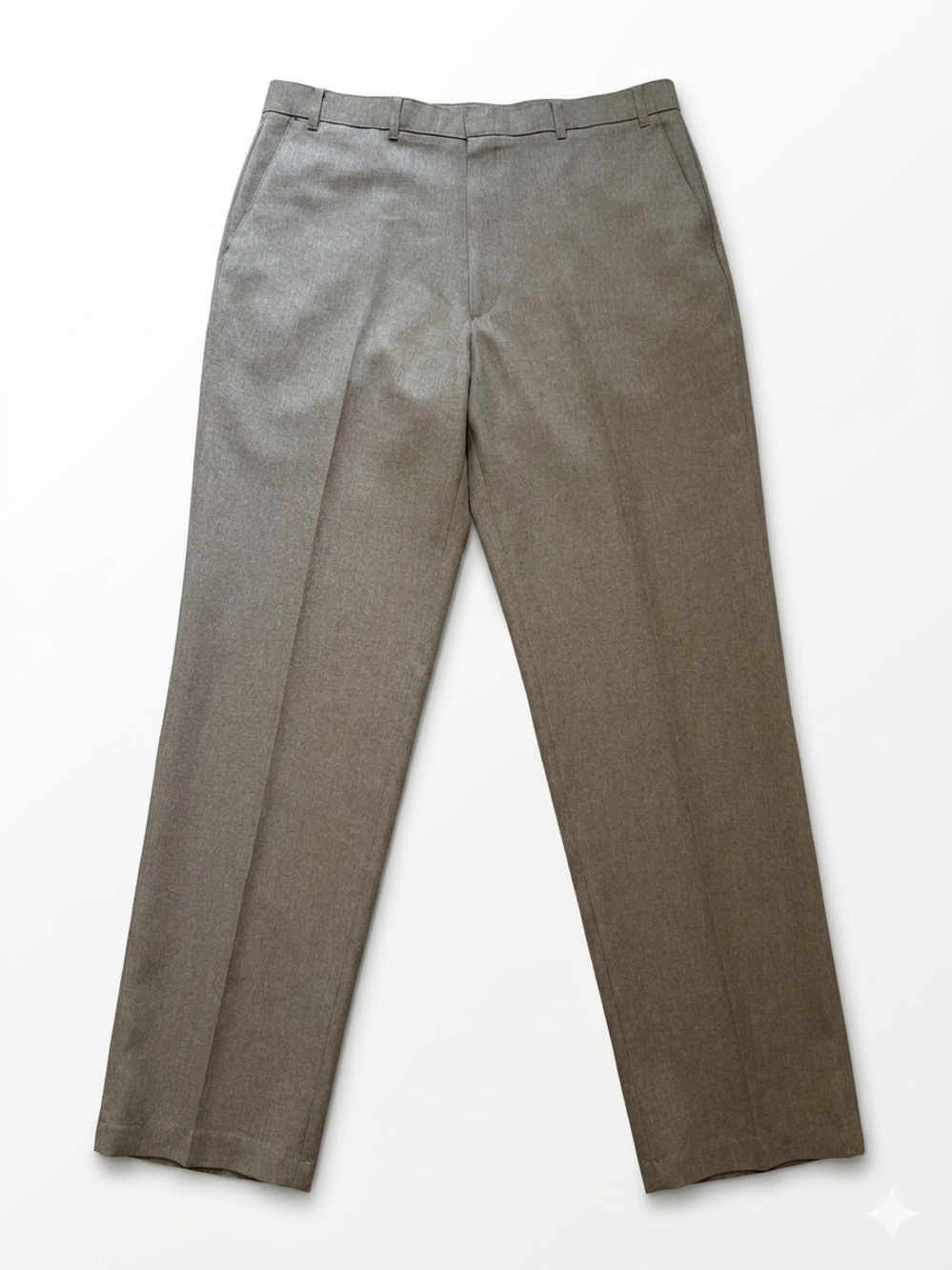 VTG Levis Action Slacks Mens 36x34 Flat Front Dress Pants Taupe Brown Poly